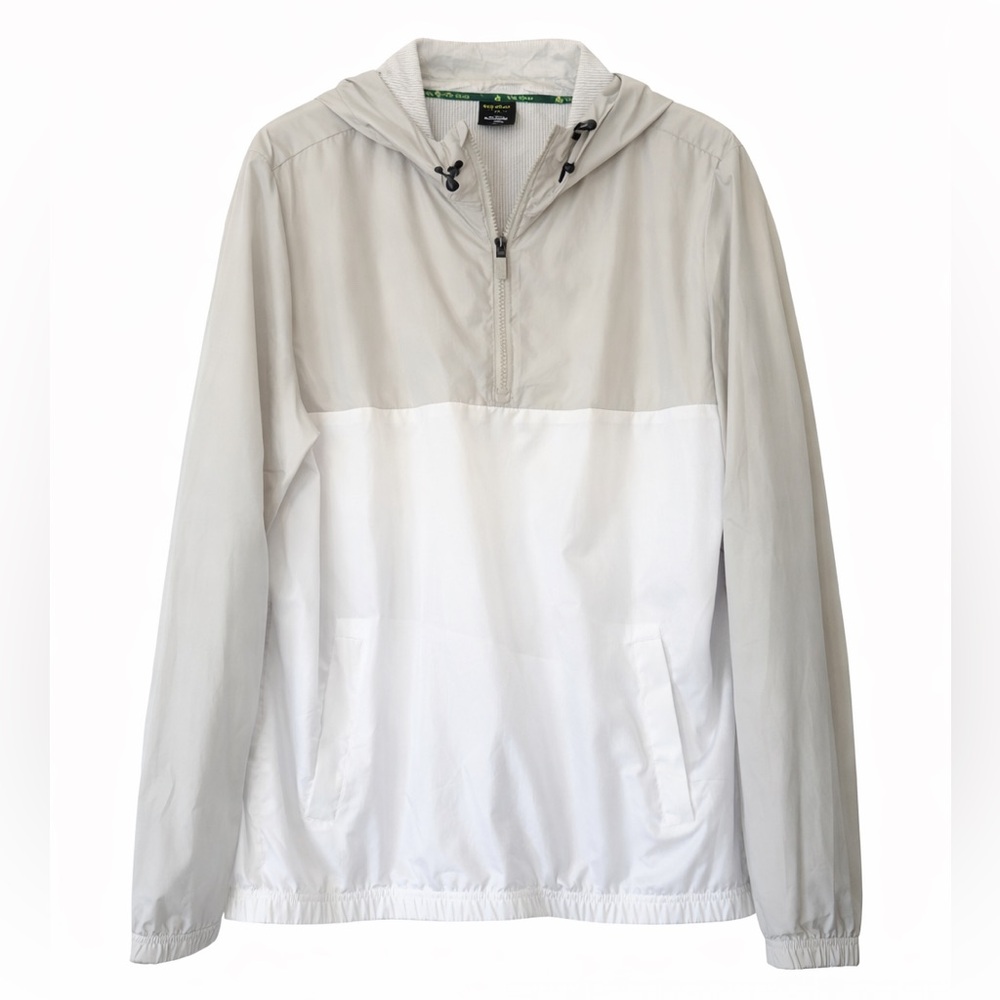 Tel Gear Windbreaker jacket with hood white gray size M half zip